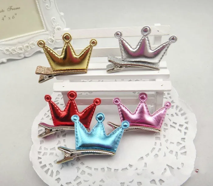 

Girls Hairpins Solid PU Tiaras Barrettes Lovely Crown Design Fringe Hair Clips Gifts For Children For Headdress Accessories
