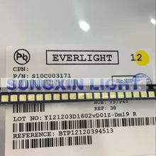 100 шт EVERLIGHT светодиодный 3030 лампа с бусинами 1 Вт ЖК-телевизор лампа с подсветкой 3 в холодный белый с зенеровским давлением