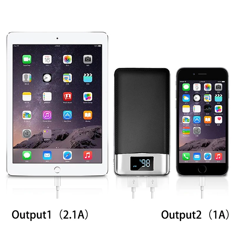 30000 мАч Мини Внешний аккумулятор повербанк 2 USB светодиодный power Bank портативный