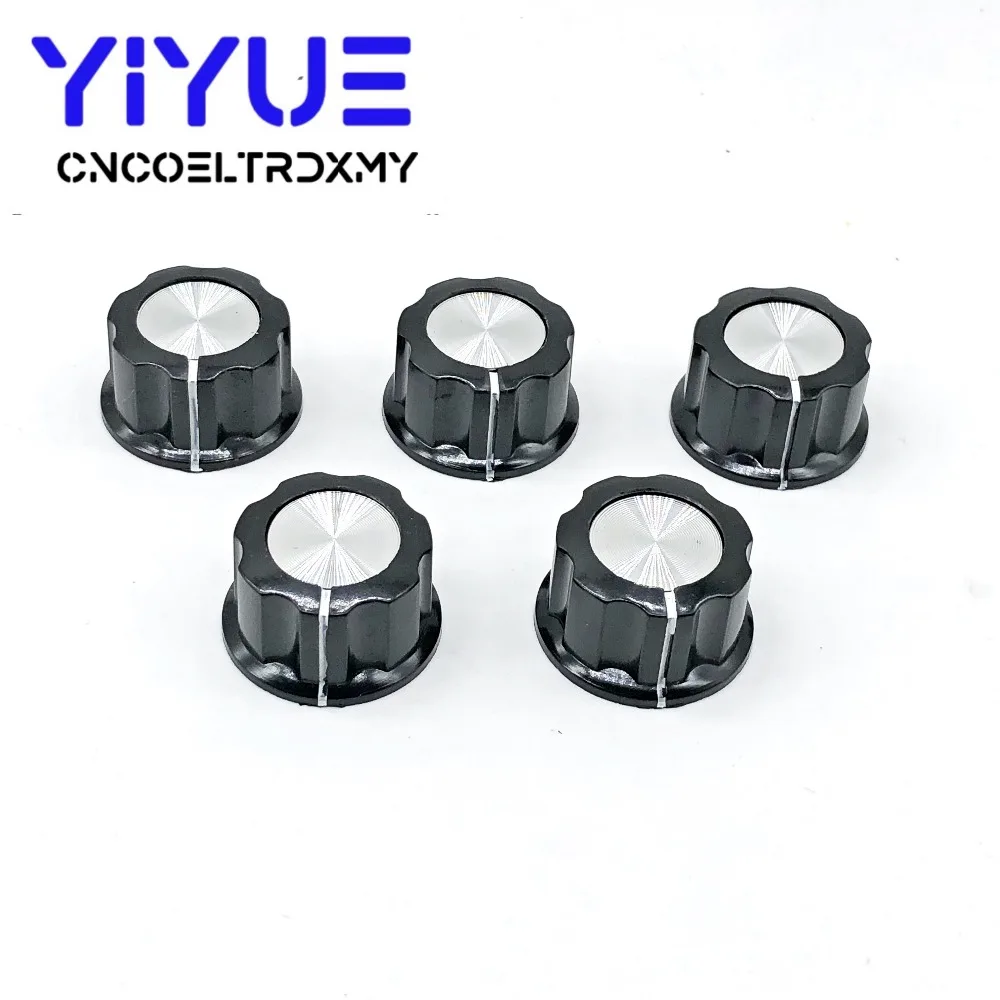 5pcs MF-A03 Potentiometer Knob Cap 6mm Shaft Hole Dia Rotary Switch Bakelite Knob for WHT118 WX050