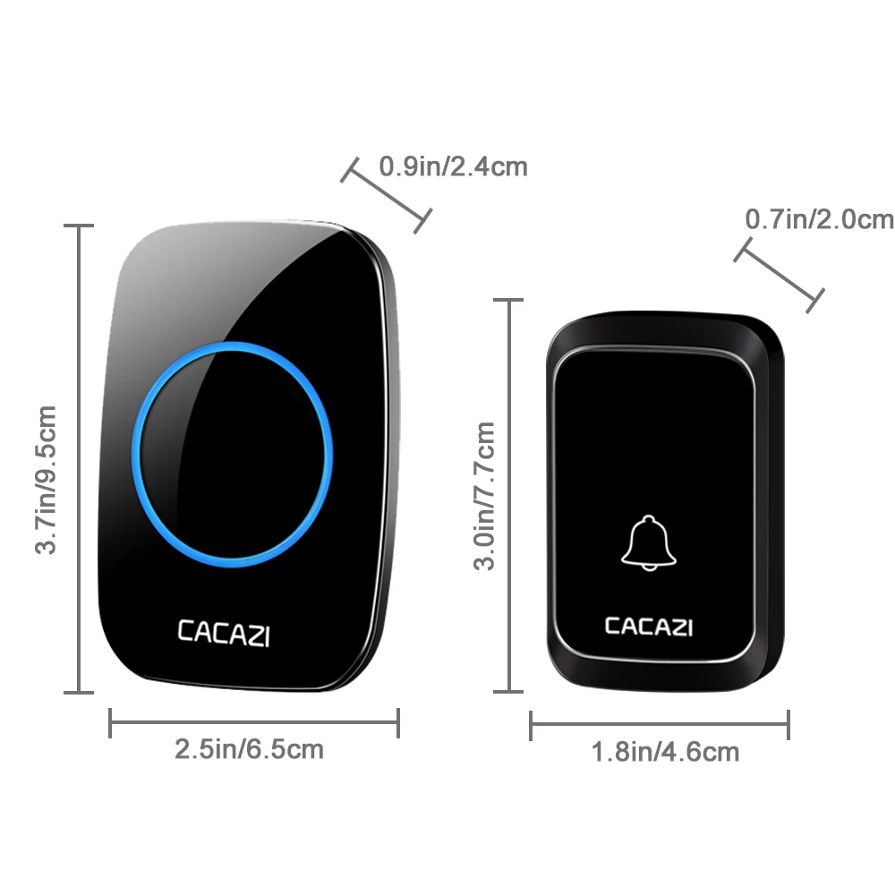CACAZI Waterproof Wireless Doorbell DC battery-operated 4 Button x 1 Receiver 300M Remote Smart Home Cordless Doorbell Chime CACAZI Waterproof Wireless Doorbell DC battery-operated 4 Button x 1 Receiver 300M Remote Smart Home Cordless Doorbell Chime