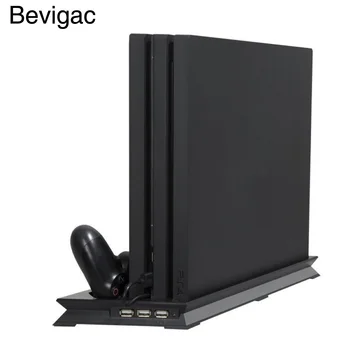 

Bevigac Vertical Stand Cooling Fan Cooler w/Dual Controller Charging Dock 3 Extra HUB for Sony PlayStation 4 PS4 Slim Accessory