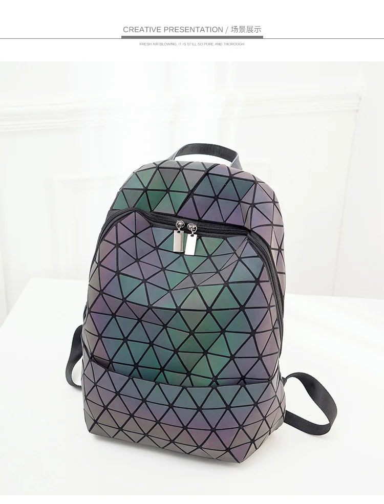 Maelove рюкзак с геометрическим узором Модный женский рюкзак Серебристая сумка на плечо светящийся Рюкзак Школьная Сумка для студентов
