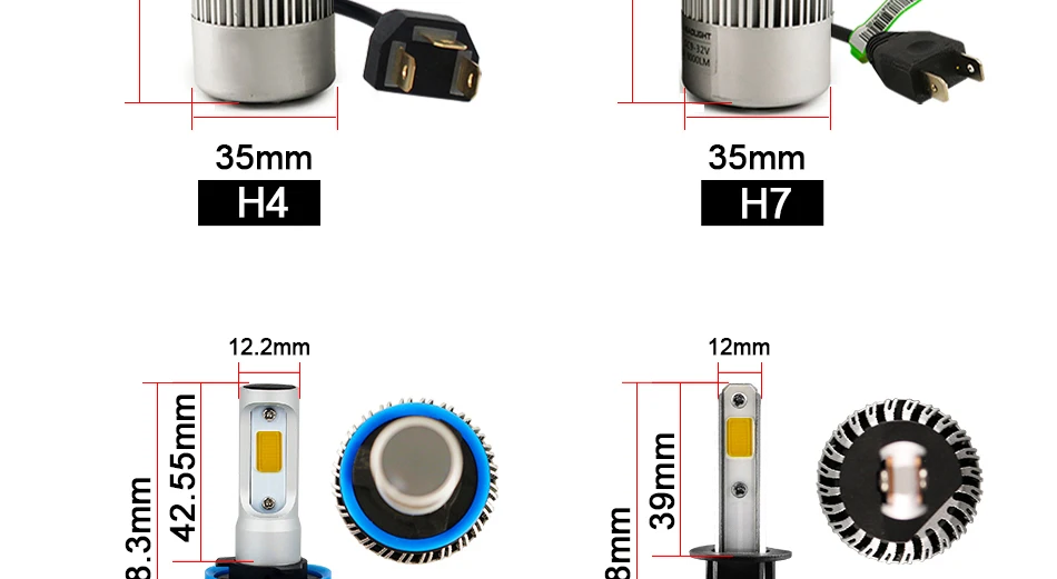 Hlxg 2 шт 12V 3000K 4300K 6500K 8000K H7 H11 H1 H3 H4 Светодиодные Автомобильные фары 8000LM/комплект 36 Вт Авто H8 H9 9005 HB3 9006 24v Led