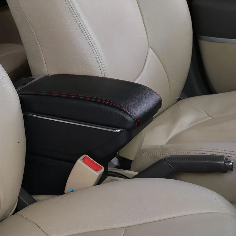 Для Toyota Prius C подлокотник коробка центральный магазин содержание коробка для хранения с держатель стакана, пепельница USB модификация интерьерные аксессуары - Название цвета: B style Black Red