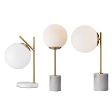 Nordic стекло мяч мрамор База настольные лампы для спальни для прикроватной учебы Стол Огни Современные Декоративные Гостиная дома деко светильники