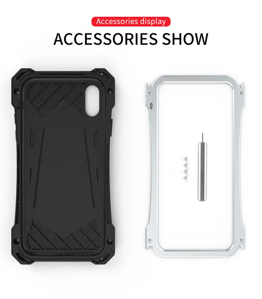 New Heavy Duty Case for iPhone XS Max Doom Armor Metal Case for iPhone XS Original R-just Shockproof Cover For iPhone X XR (13)