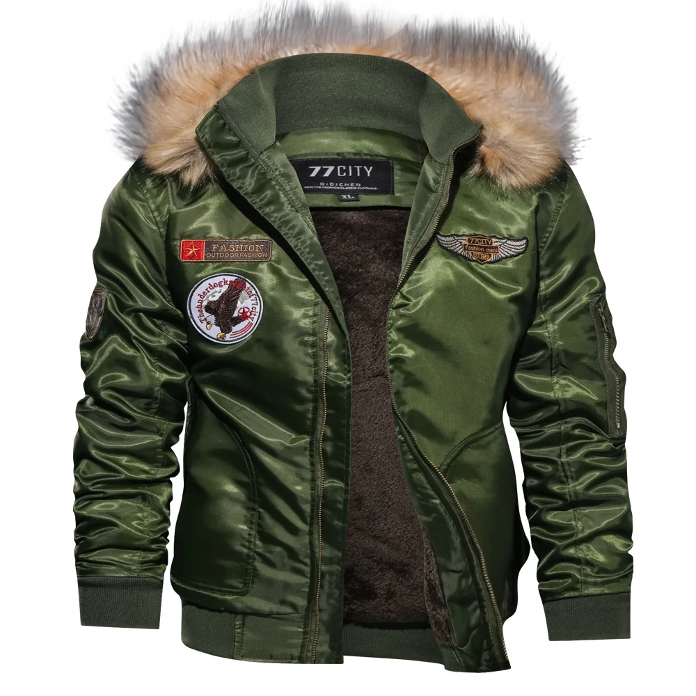 Winter Bomber Jacket Men Windbreaker Thick Fleece Army Military Motorcycle Jacket Men's Pilot Jacket Coat Outwear Plus Size 4XL
