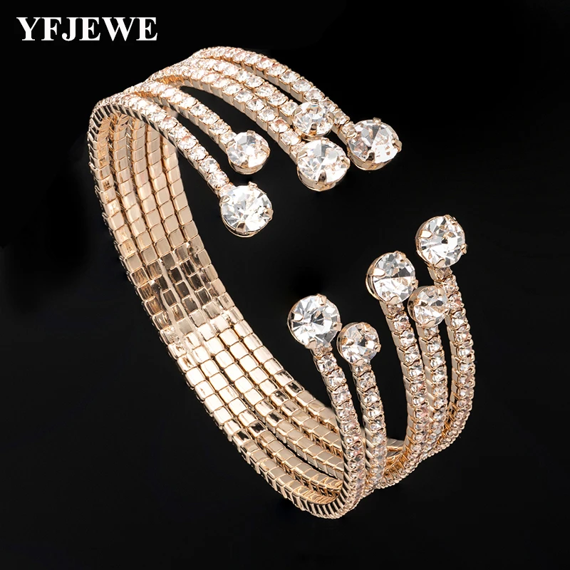 

YFJEWE Bracelet Jewelry crystal Bracelet for Women Bangle Europe Beads Charms Gold Bracelet Christmas Gift B244