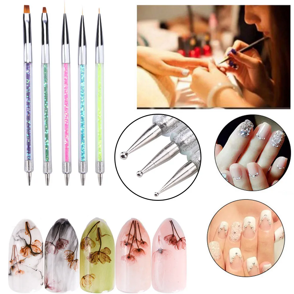 Новинка 5 шт 2WayCrystal Dotting маникюрные инструменты Рисование в горошек ручка для