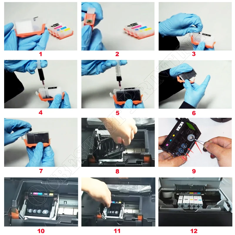 5Colors/Set PGI-5 CLI-8 Refillable Ink Cartridge With ARC