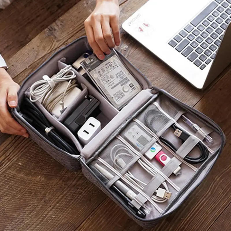 Travel Digital Organizers Wires USB Cables Storage Bags Electronic