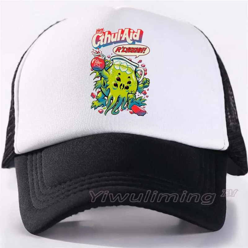 

New Summer Trucker Caps cthulhu Cool Summer Black Adult Cool Baseball Mesh Net Trucker Caps Hat for Men Adjustable