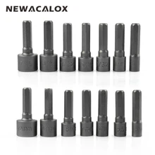 NEWACALOX Chrome Vanadium Steel Power Nutdriver SAE Metric Nut Driver Set 1/4″ Shank Hex Screwdrivers Hand Tools Set