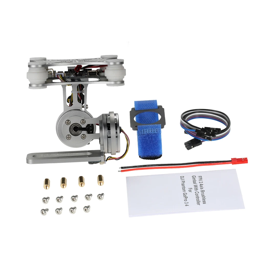 OCDAY 2 Axis Brushless Gimbal PTZ Control Panel For Gopro3 4 DJI Phantom 1 2 3 SJ4000 SJ5000 Aerial Photography