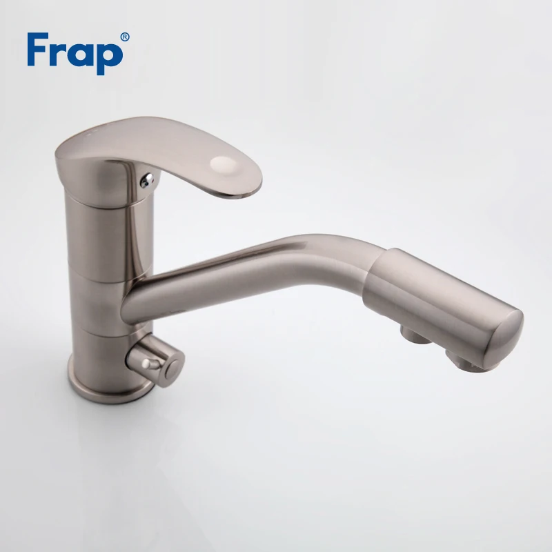 Billig Frap Nickel Gebürstet Messing Körper Küche Wasserhahn mischbatterie 360 Grad Rotation mit Wasser reinigung Merkmale Torneira F4321 5