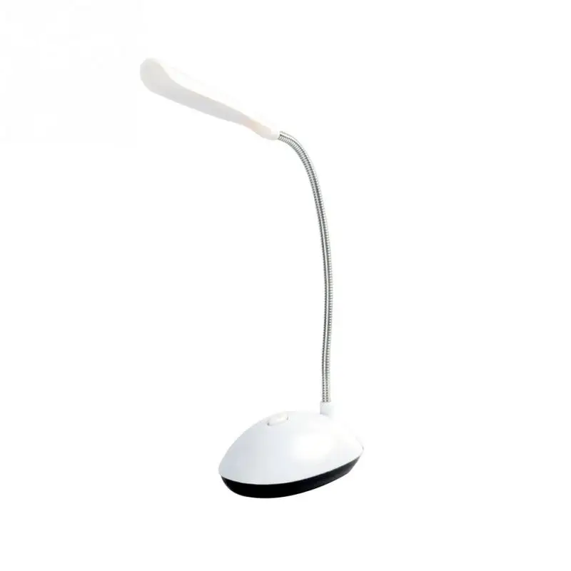 Мини защита глаз без мерцания для учебы Readig Гибкая 4 светодиода настольная лампа для спальни Настольный светильник с высоким люменом на батарейках - Цвет корпуса: Белый