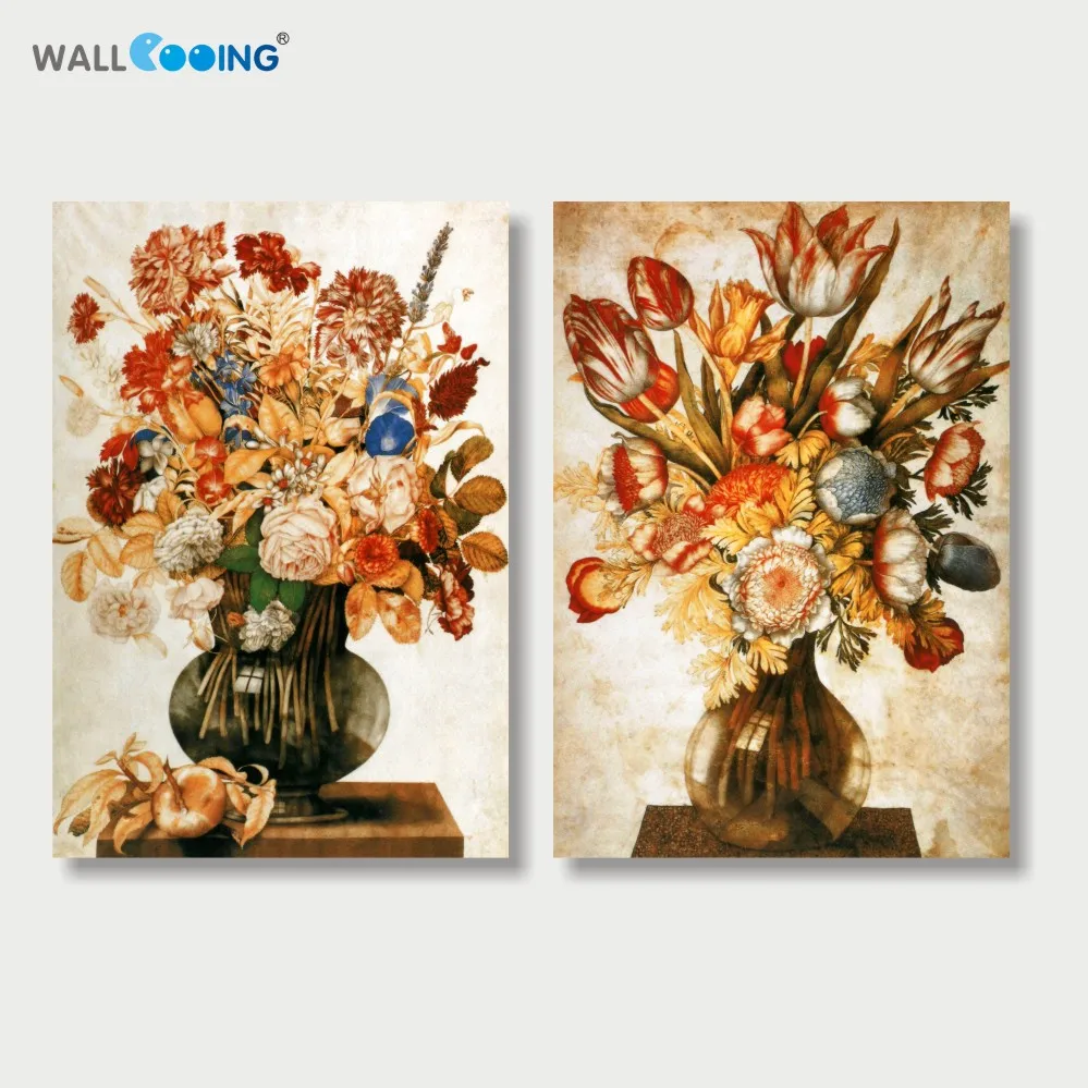 

2 panels canvas painting Modular pictures vintage flower painting setting spray image modern home decor kitchen canvas wall art