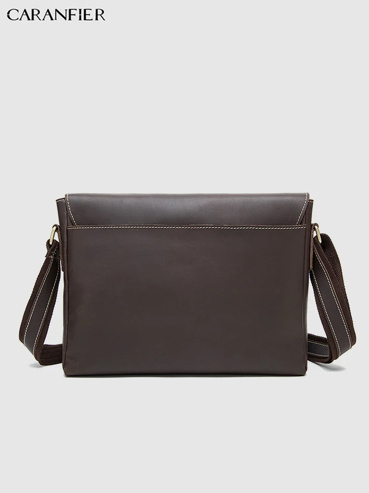 CARANFIER رجل حقيبة خمر جلود الأبقار الأصلية جودة الكتف Crossbody أكياس الأعمال الترفيه المحمولة حقيبة ساعي