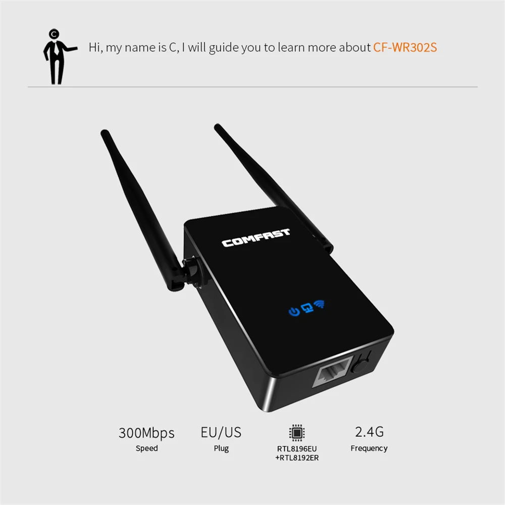 CF-WR302S Беспроводной ретранслятор WiFi усилитель сигнала для дома США вилка быстрая