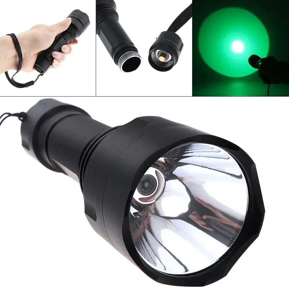 

Waterproof 1000 Lumens LED Flashlight C8 XPE LED Glare Flashlight with Green Light for Outdoor Hunting Fishing Camping Riding