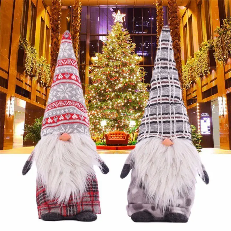 

Nordic Christmas gifts Swedish Tomte Santa Claus Dolls Standing Figurine Xmas Tree Forest Ornaments Kids Christmas