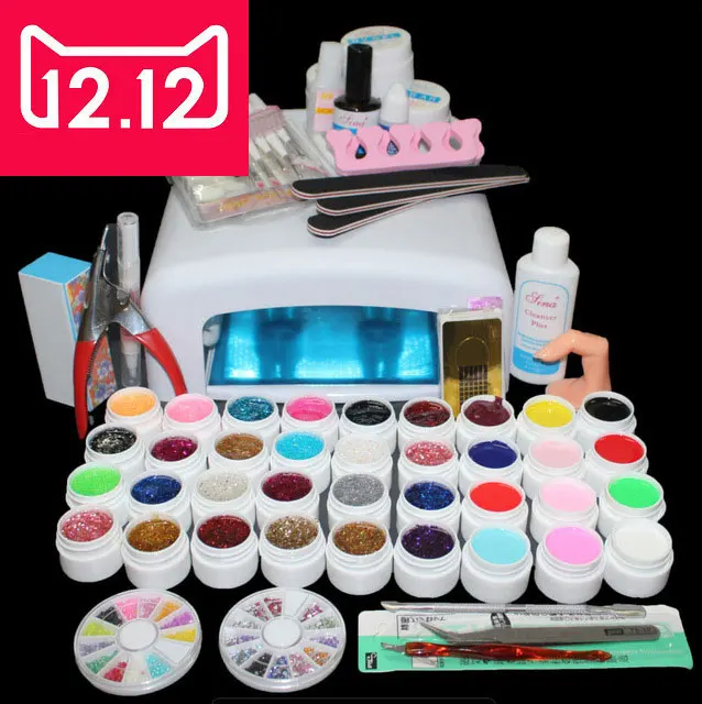 

EM-111 professional uv gel nail tools ,manicure nail set , 36colors uv gel with 36W uv lamp ,uv gel kit nail