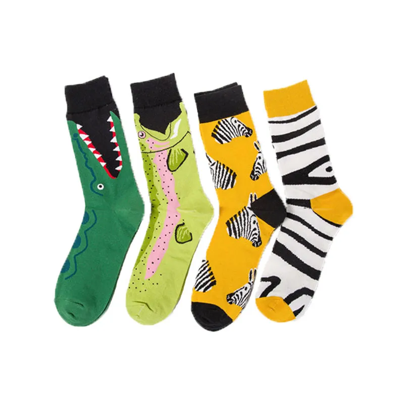 

Color casual men's socks fashion men funny crew socks cotton colorful couple's sock animal jacquard weave male long sock