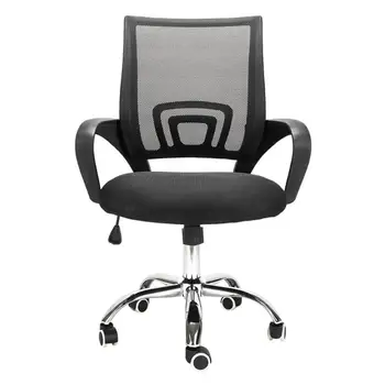 

Plastic Armrest Mesh Back Gas Lift Adjustable Office Swivel Chair Black E5M1