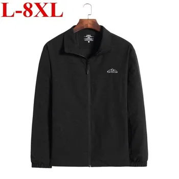 

8XL 7XL 6XL 5XL 4XL Solid color New 2018 Casual Jacket Plus size Men Spring Autumn Outerwear turn-down Collar Clothing large big