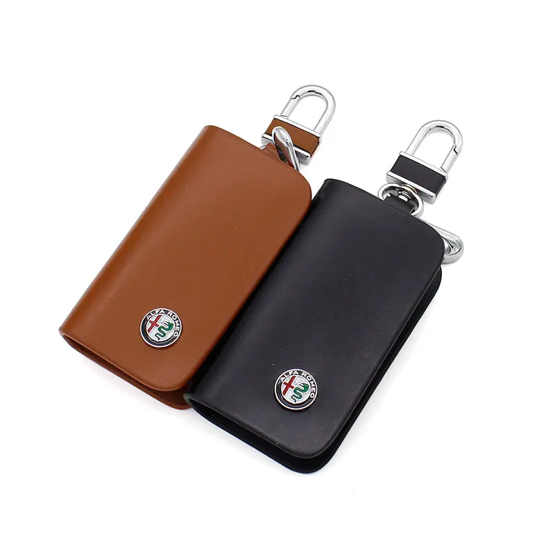 

Auto Key case For benz Renault Mazda Alfa Romeo Lexus Logo Cowhide KeyChain Badge Key Ring Emblem Key Holder Chain(YONGXUN)