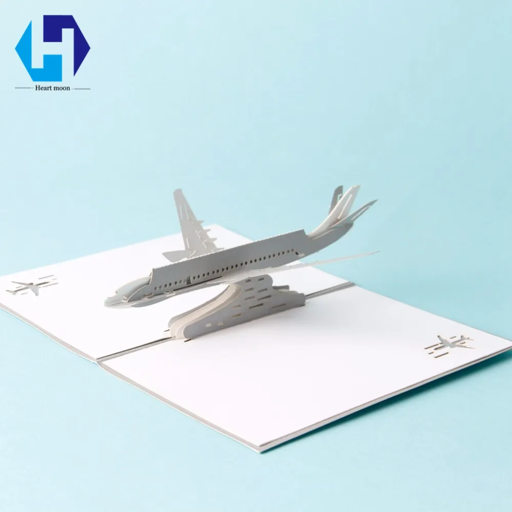 3D pop up Airliner dies поздравительная открытка лазерная резка конверт полые резные