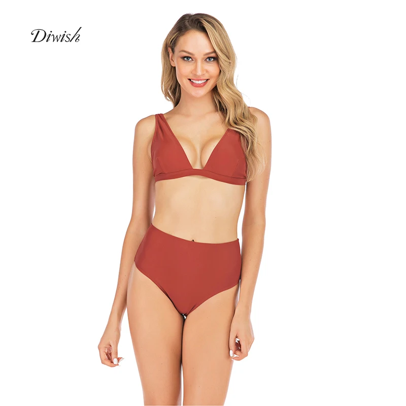

Diwish Women Swimwear High Waist Bikini 2019 Red Bikini Set Tankini Swimsuit Summer Brazilian Bikini Push Up Women Bathing Suit