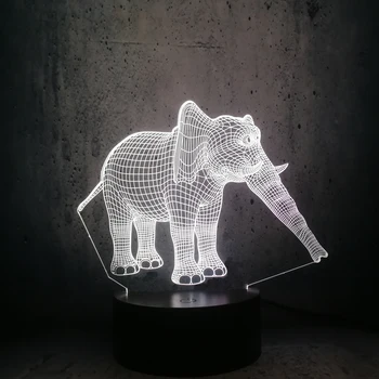 

3D Thailand Elephant USB Illusion LED Animal Lamp Night Light Table Colors Change Bedroom Birthday Gift Children kids Toys