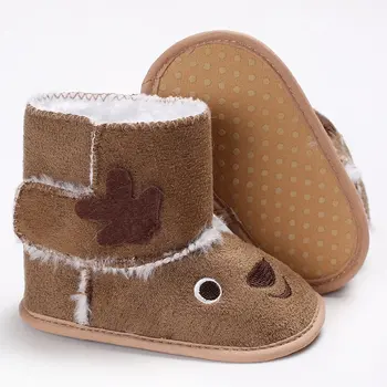 

2017 Christmas Deer Winter Warm Snow Boots Lovely Baby Girl Soft Sole shoes Toddler Infant First Walkers Cotton Bottom Shoes
