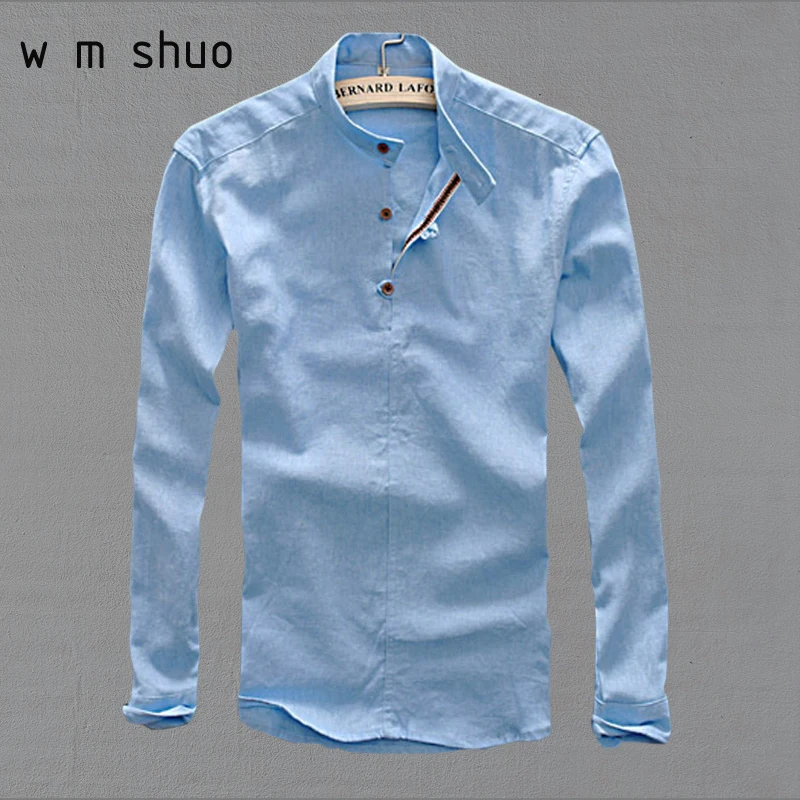 New Mens Leisure Style Dress Shirts Long Sleeve Button down Collar 100% ...