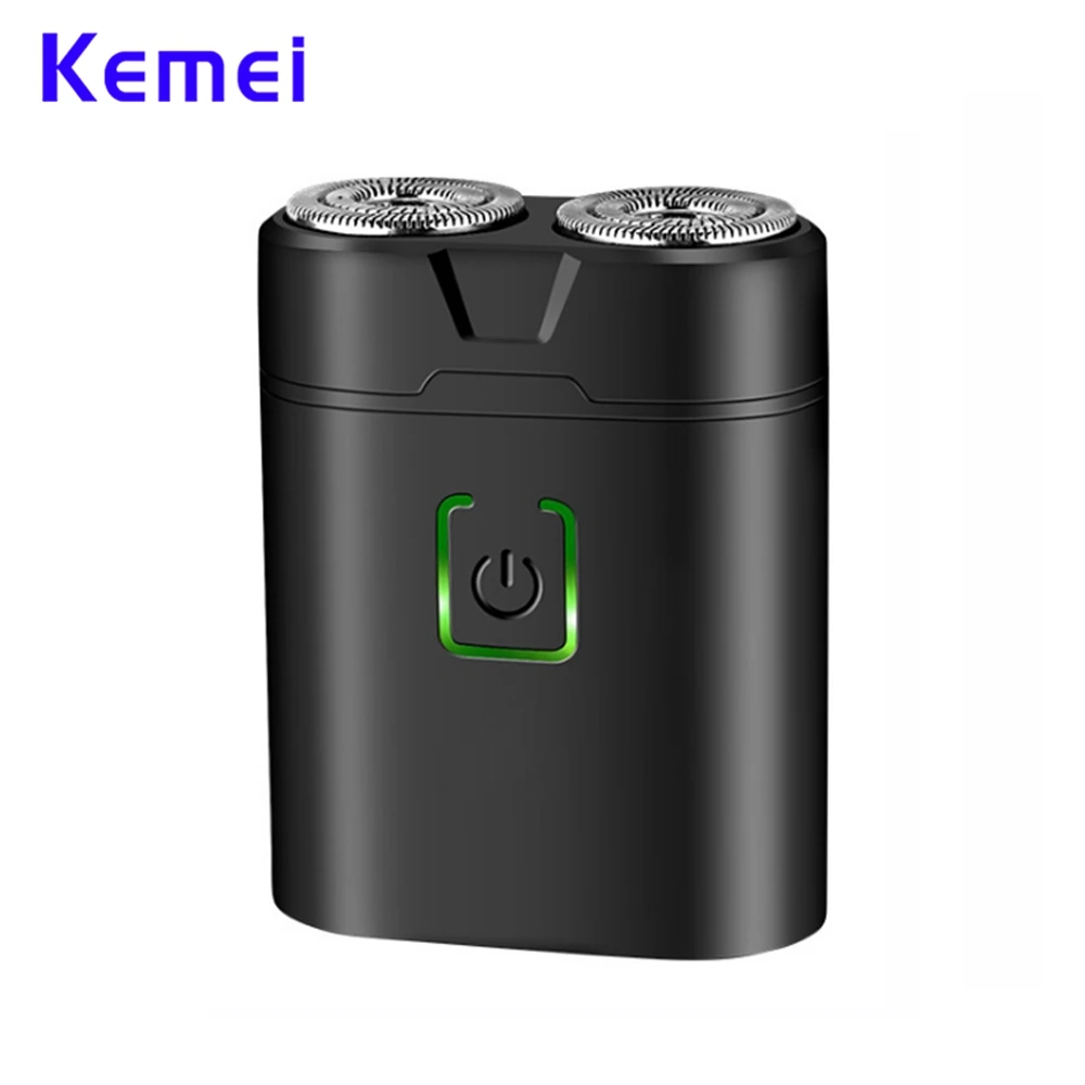 Электрическая бритва Kemei из нержавеющей стали с 2 лезвиями KM W301 Мини Портативная
