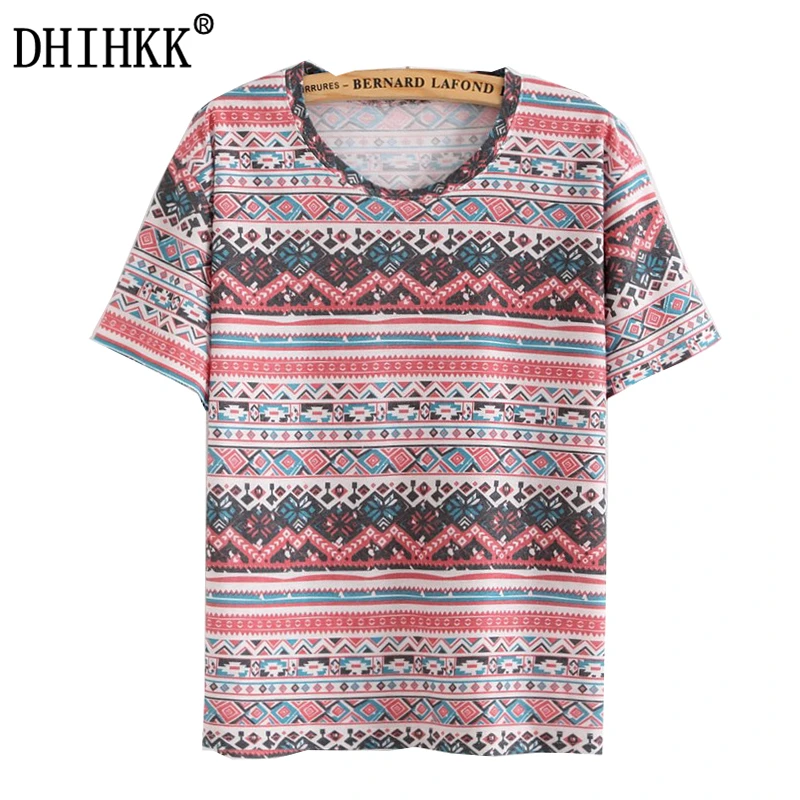 2017 New Summer Women T Shirt Loose Women Retro Printed