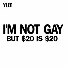 YJZT 13.5X3.9 CM BEN DEĞIL EŞCINSEL Komik Tampon Kamyon Pencere Araba Sticker Vinil Çıkartması JDM Siyah/Gümüş c26-0259