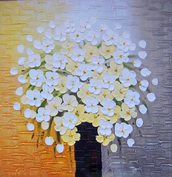 

Modern handmade painting by knife fresh flower 04 on oil0 canvas for living room decor and wallpaper