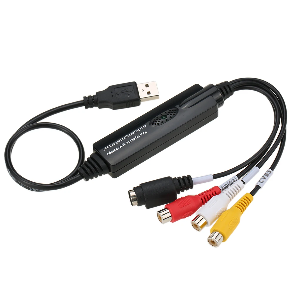 USB Video Audio Capture Grabber Recorder Adapter Card for MAC OS 10.4 10.12 Camcorder VHS Tape