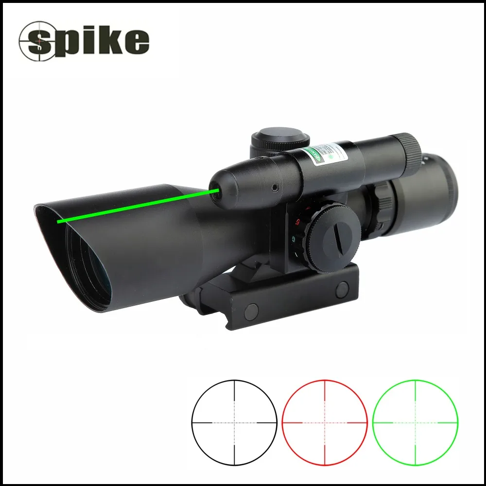 

Spike 2.5-10x40 Tactical Illuminated 24 Mil-dot Rifle Scope With Red & Green Laser Pointer Fit For 11mm / 20mm Rail