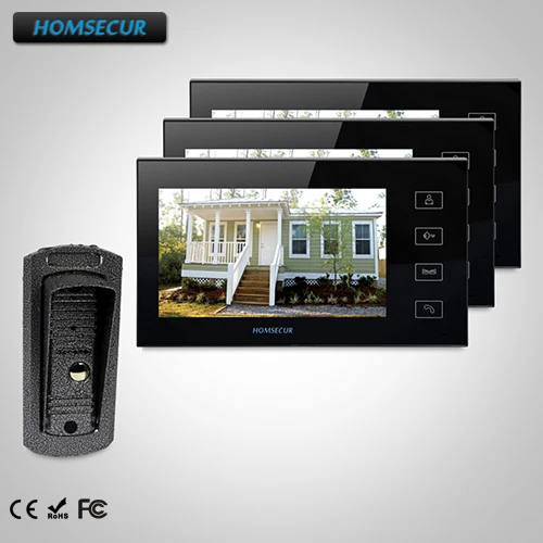 

HOMSECUR 7" Video Door Phone Intercom System+Touch Button Monitor for House/Flat TC041 Camera + TM704-B Monitor