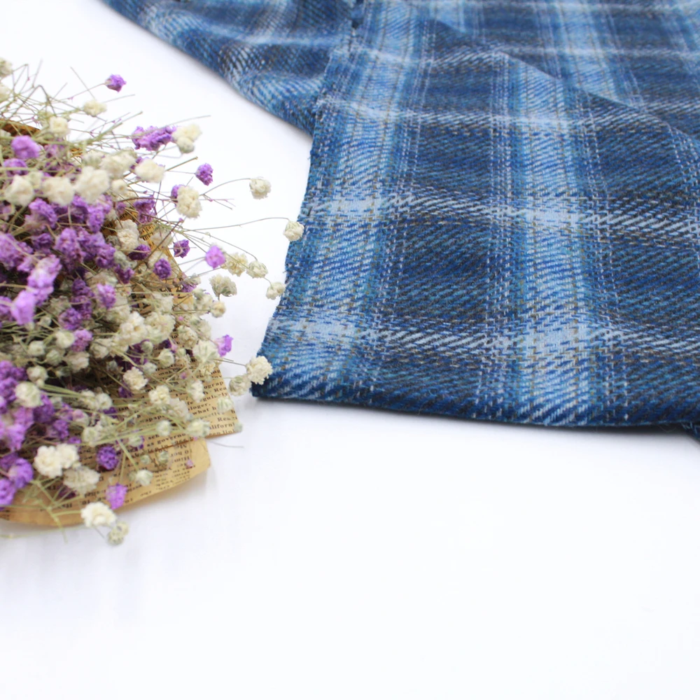 

YLSX Autumn Winter Wearresistant Retro British Style Doublesided Cashmere Wool Plaid Fabric Cashmere Plaid Coat Cloth 45cmX45cm