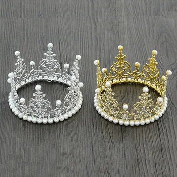 

Luxurious Pearl Wedding Bridal Tiara Crown Women/Girl Birthday Party Cake Crown Bride Head Jewelry Accessories