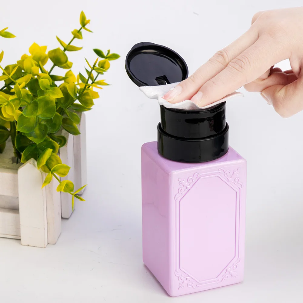 

210ml Top Quality Empty Pump Dispenser Nail Polish Remover Bottle Liquid UV Gel Polish Nail Art Polish Clean Acetone Bottle