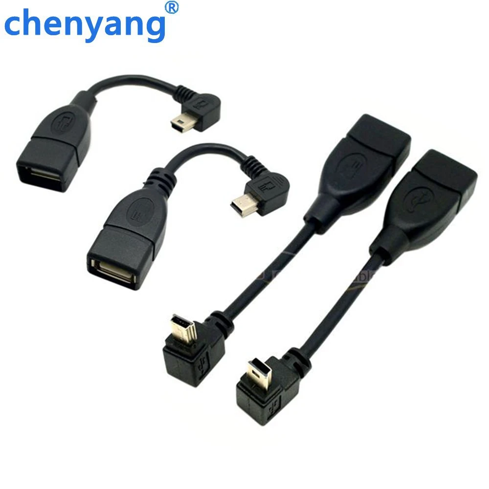 1 шт. правый угол 90 градусов Угловой USB Мини 5Pin к A/F OTG Хост кабель в автомобиле