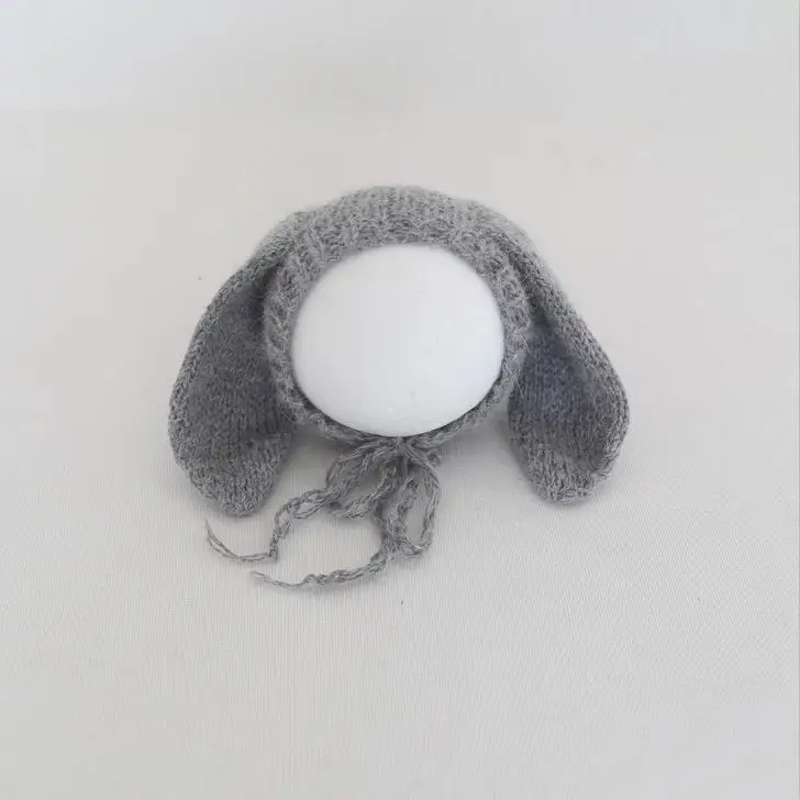 Bunny hat 2 Вязаная игрушка-Кролик для новорожденных, пушистая Мягкая кукла с животными, ручная вязка, игрушка-кролик, реквизит для фотосъемки новорожденных - Цвет: Bunny hat 2