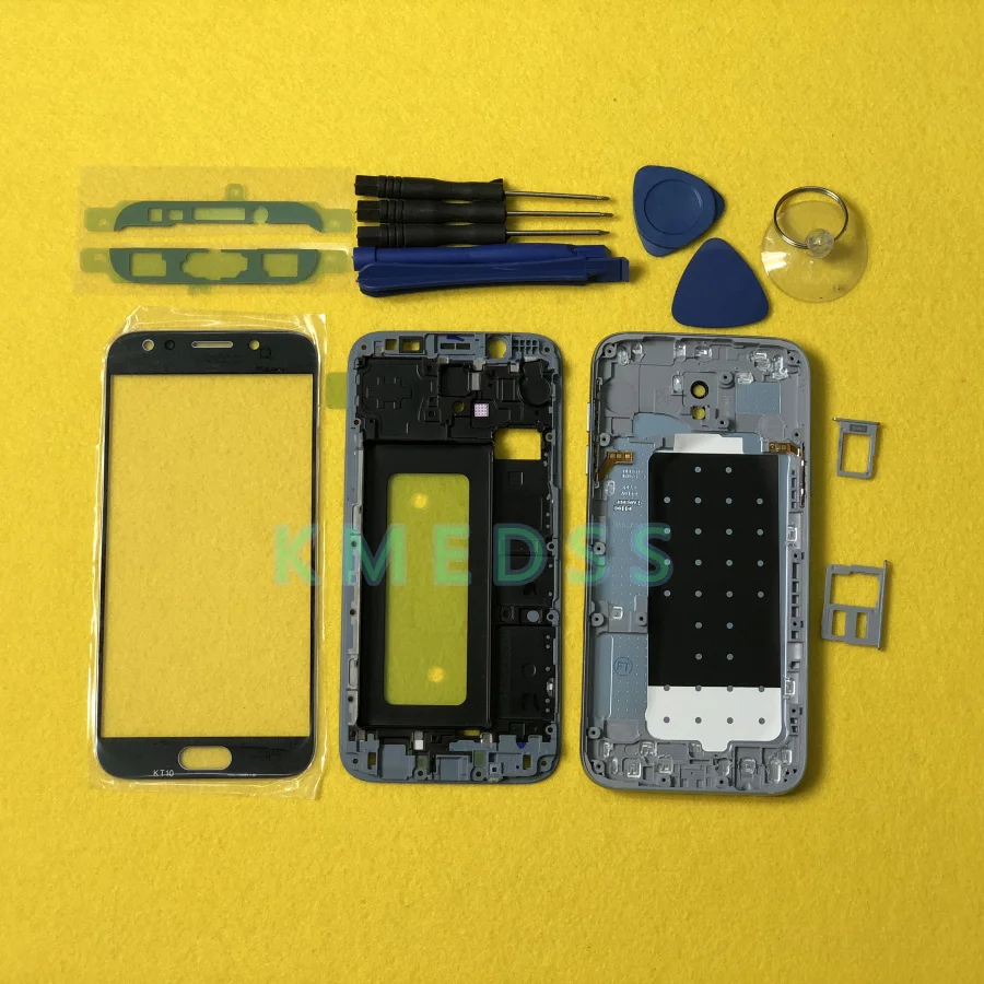 Полный корпус случае для Samsung Galaxy J5 j530 J530F ЖК дисплей Панель Средний рамки батарея Крышка двери+ спереди стекло объектив инструменты