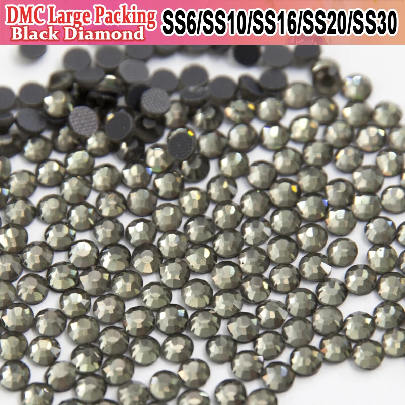

Bulk Packing Rhinestone Transfer Designs Black Diamond Wholesale DMC Rhinestones All Size Strass Rhinestones For Wedding Gowns